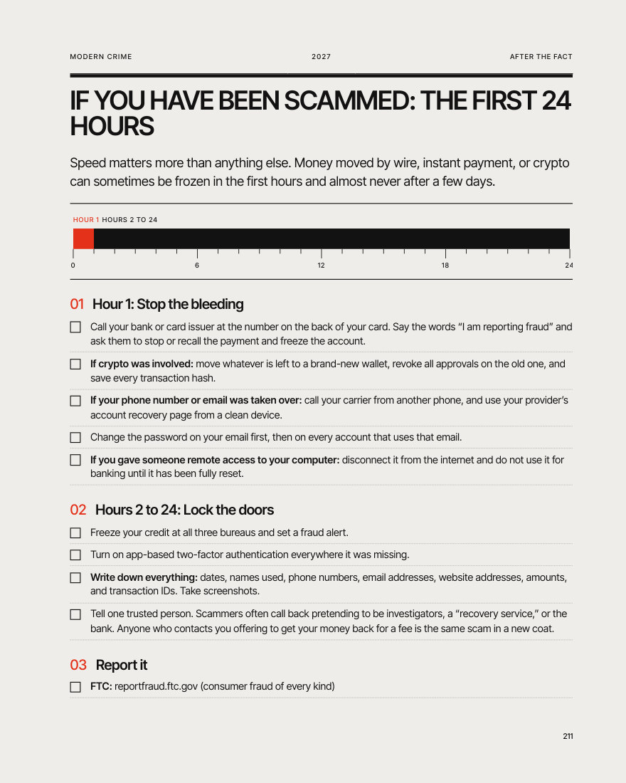 Page from Modern Crime 2027: The First 24 Hours